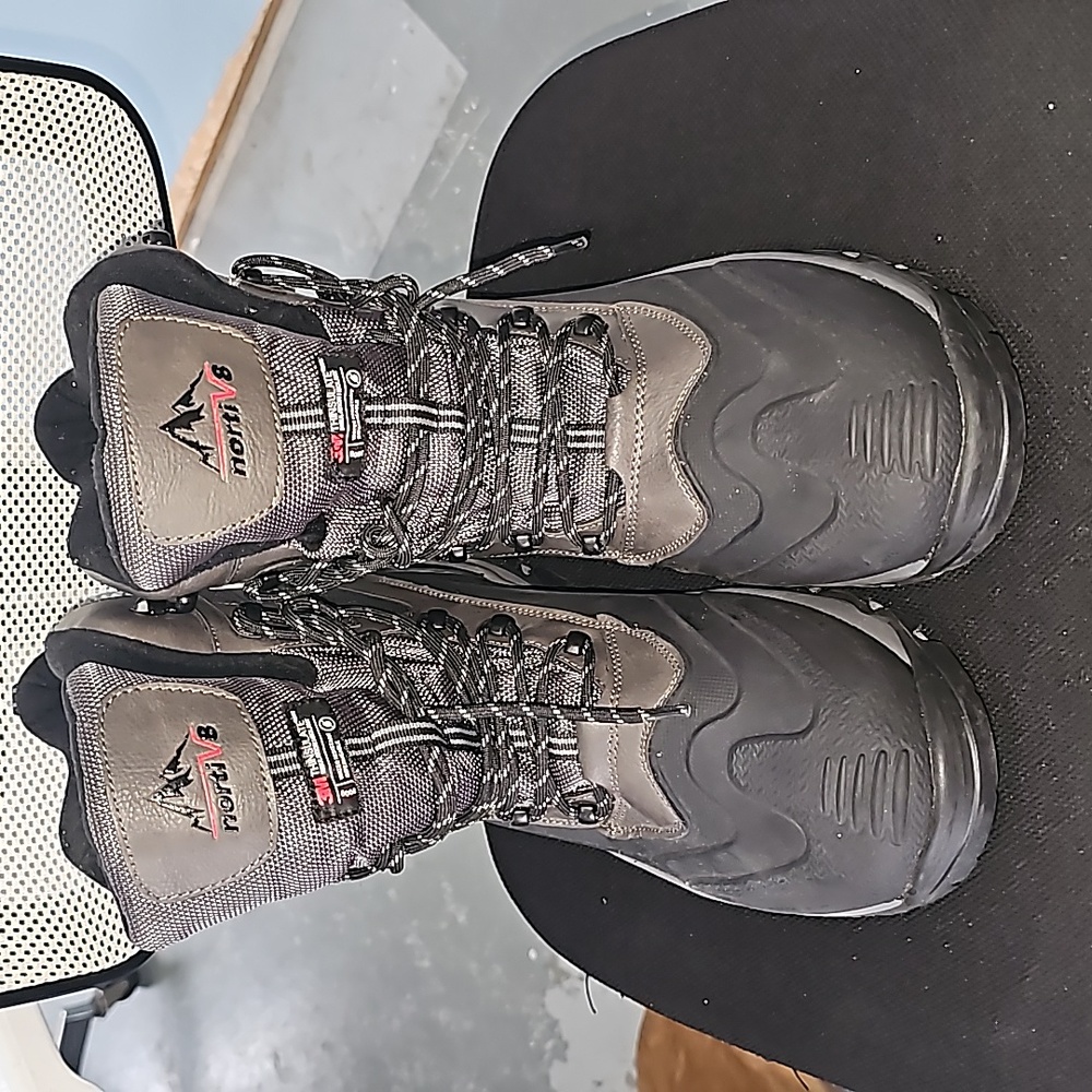NORTIV 8 Men's Rubber Sole Winter Ski Boots Waterproof Insulated Size #13